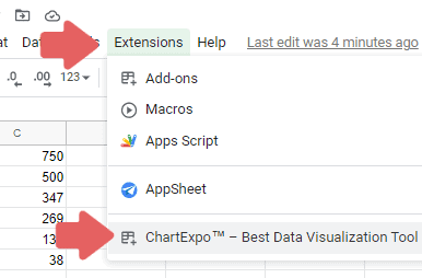 Extensions -> ChartExpo