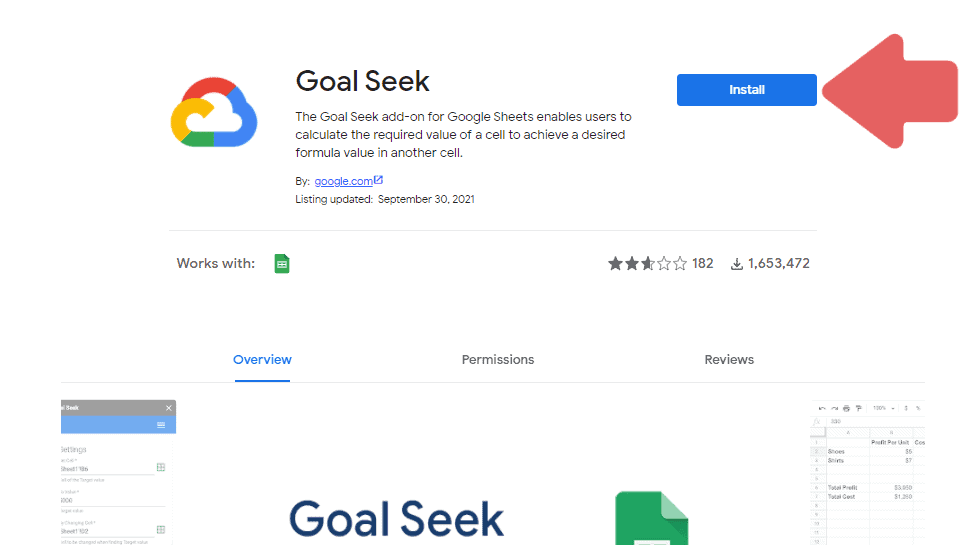 Google Sheets goal seek