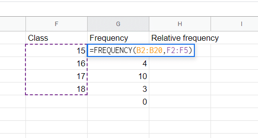 Adding a frequency chart