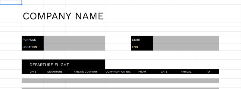 business trip itinerary template