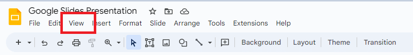 How to zoom in on Google Slides—where to find the view menu in Google Slides