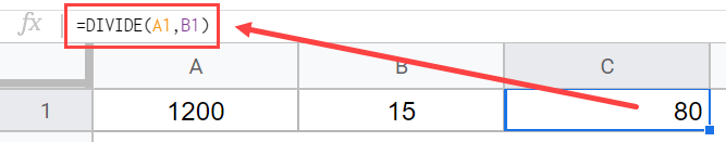 Divide cells using formula