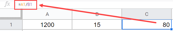 Divide using the operator