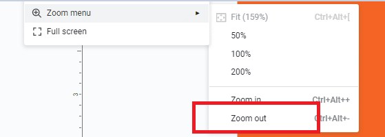 Zoom out function in Google Slides