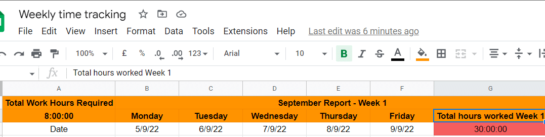 Calculate total hours worked