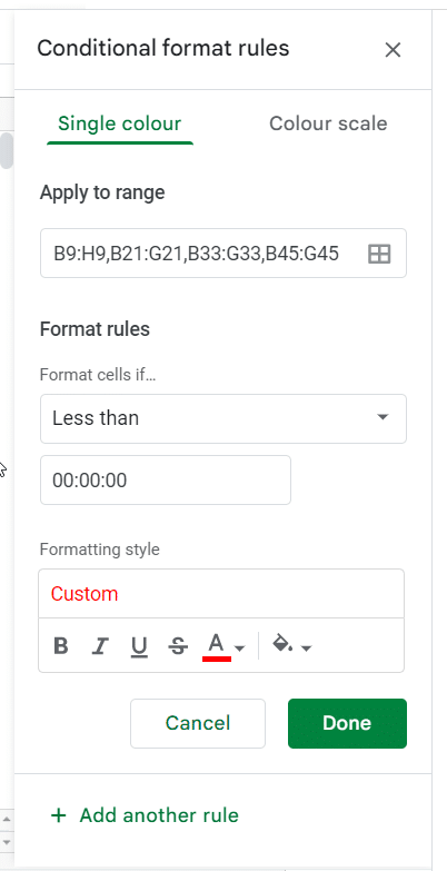 Change formatting rules