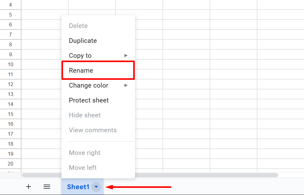 Renaming a worksheet on Google Sheets