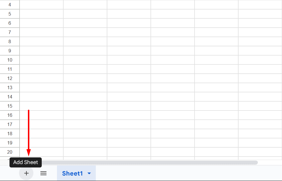 Adding another worksheet in Google Sheets