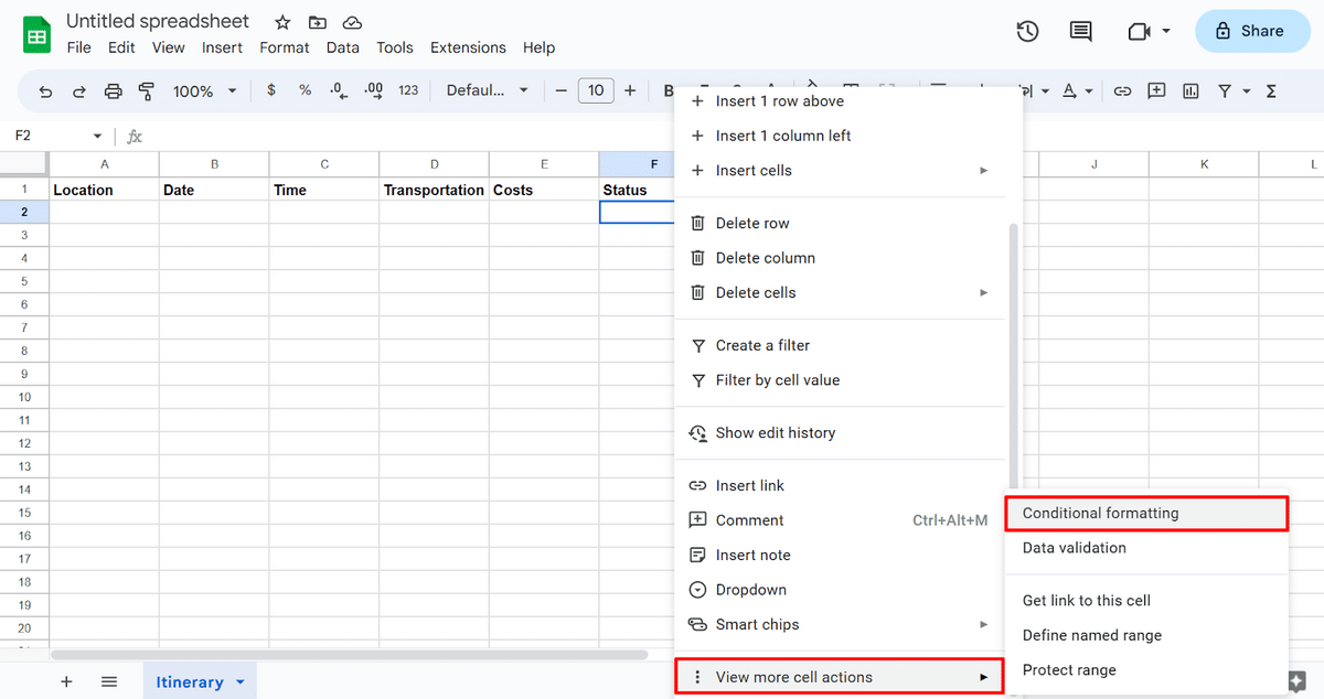 Accessing Google Sheets conditional formatting