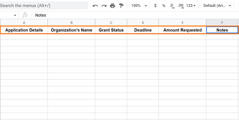 Adding column headers