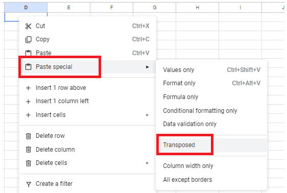 Core to paste special