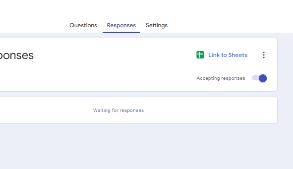 Go to the responses tab and click on “Link to sheets.”