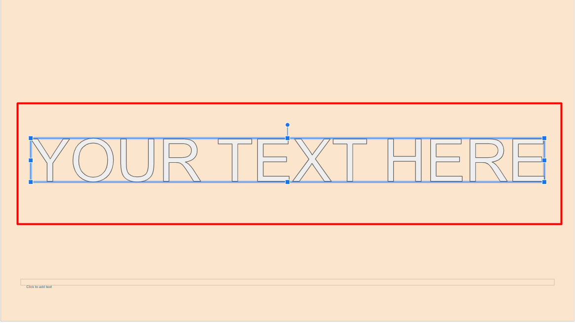 What default text looks like using Word Art