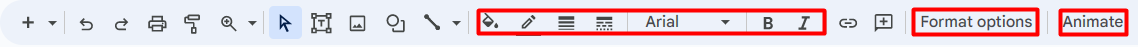 Google Slides toolbar