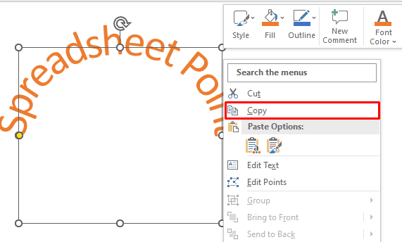 How to copy a text box in PowerPoint