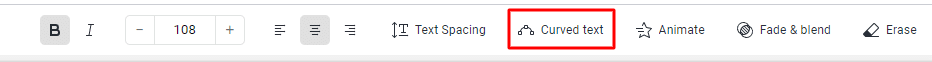 Shuttershock Editor's toolbar showing the curved text option