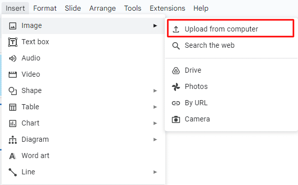 How to insert images on Google Slides