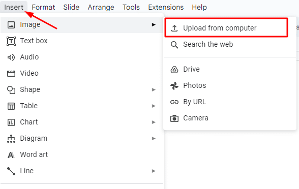 How to insert images in Google Slides