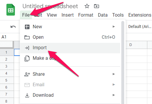 Import .CSV files to Google Sheets