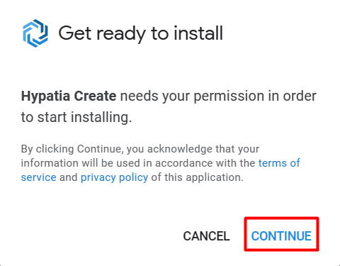 Google asking for consent to install add-on