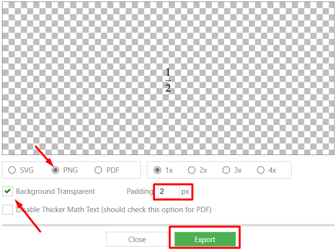 matcha.io's image export options 