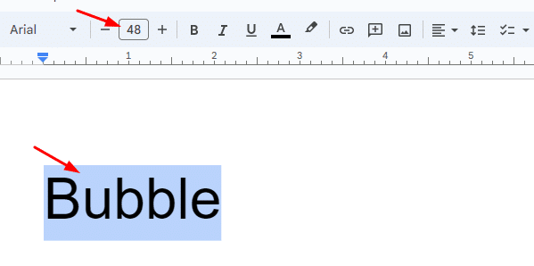 How to change the font size of text