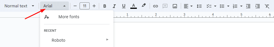 How to make bubble letters in Google Docs—Choosing a font on Google Docs