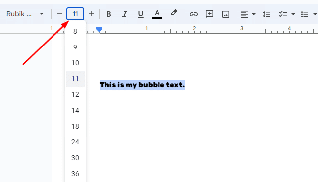 How to resize text on Google Docs