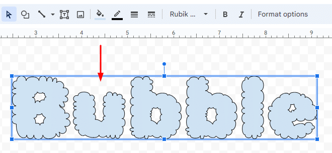 How to change the font of Word Art in Google Docs