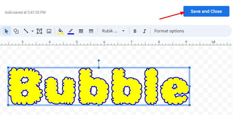 How to apply changes to Word Art in Google Docs