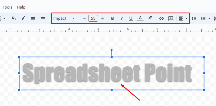 Google Drawings toolbar