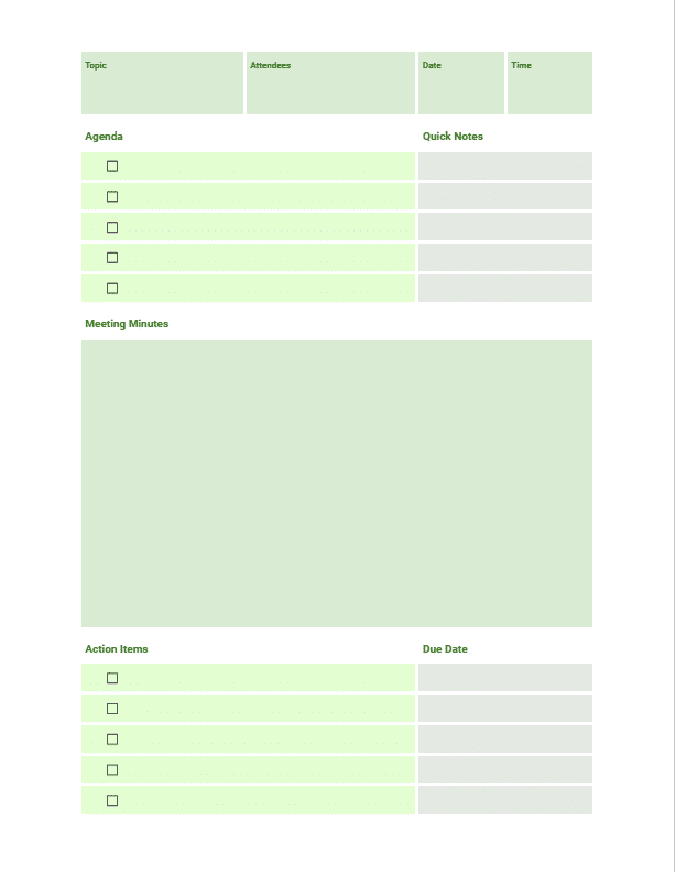 Notes template Google Docs—meeting notes template in Google Docs