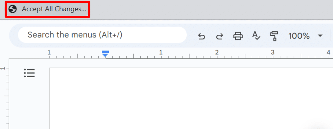 Accept changes in Google Docs