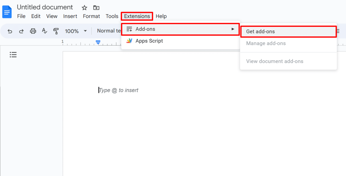 How to get add-ons in Google Docs