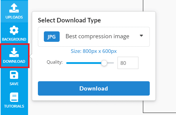 Click download and choose the file format