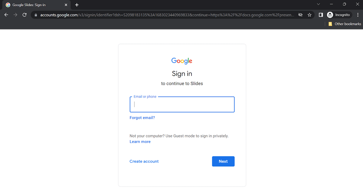 Sign in to Google account