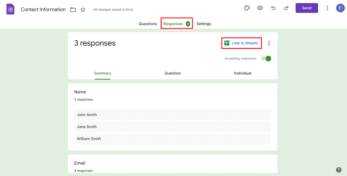 How to link Google Forms to Google Sheets