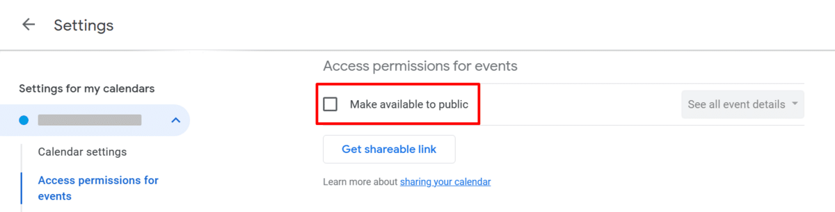 Making a Google Calendar available to public