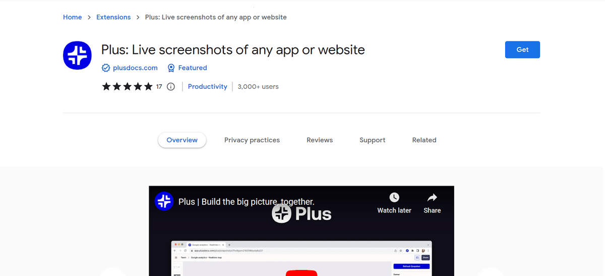 Installing the "Plus" chrome extension