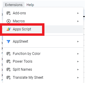 Go to Extensions > Apps Script.