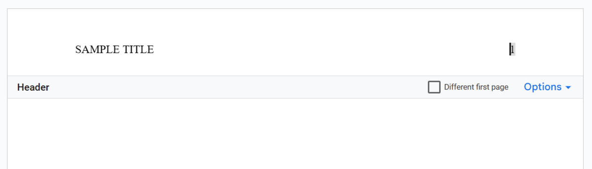Adjusting the position of the page number in Google Docs