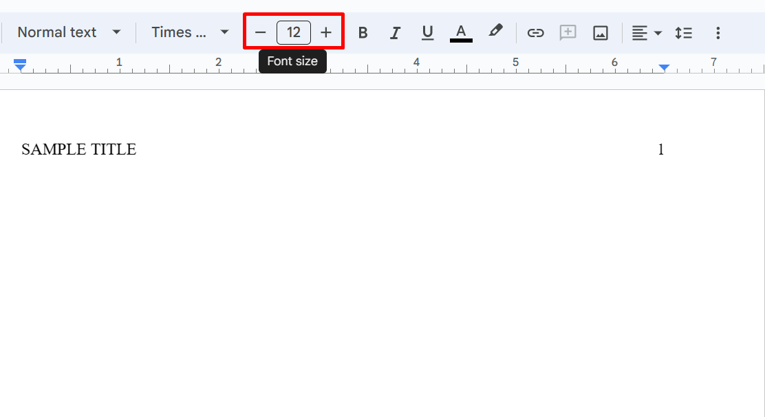 How to change font size in Google Docs