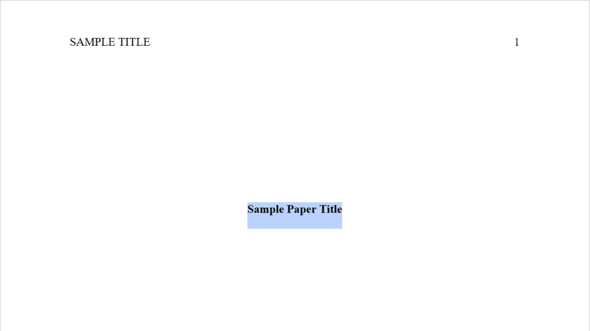 Making paper title bold to follow APA format