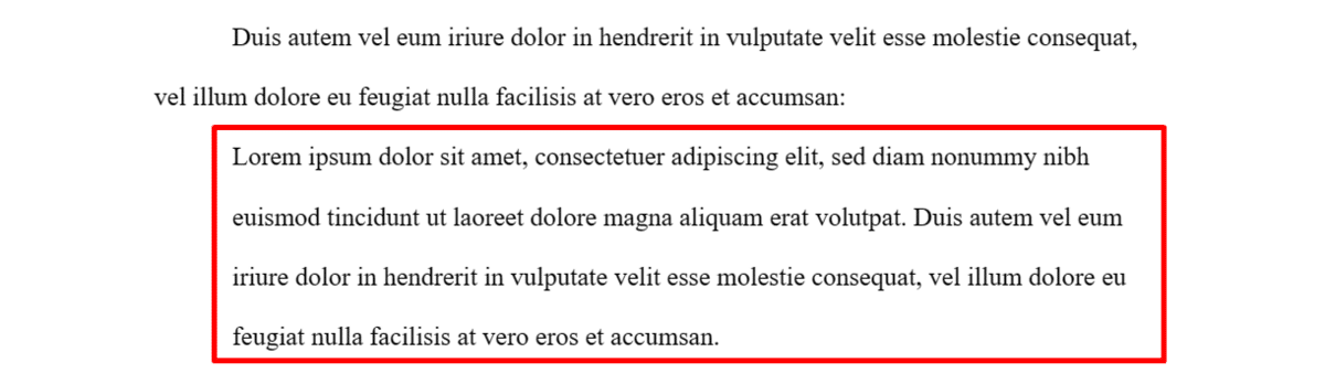 APA indentation rules for block quotes