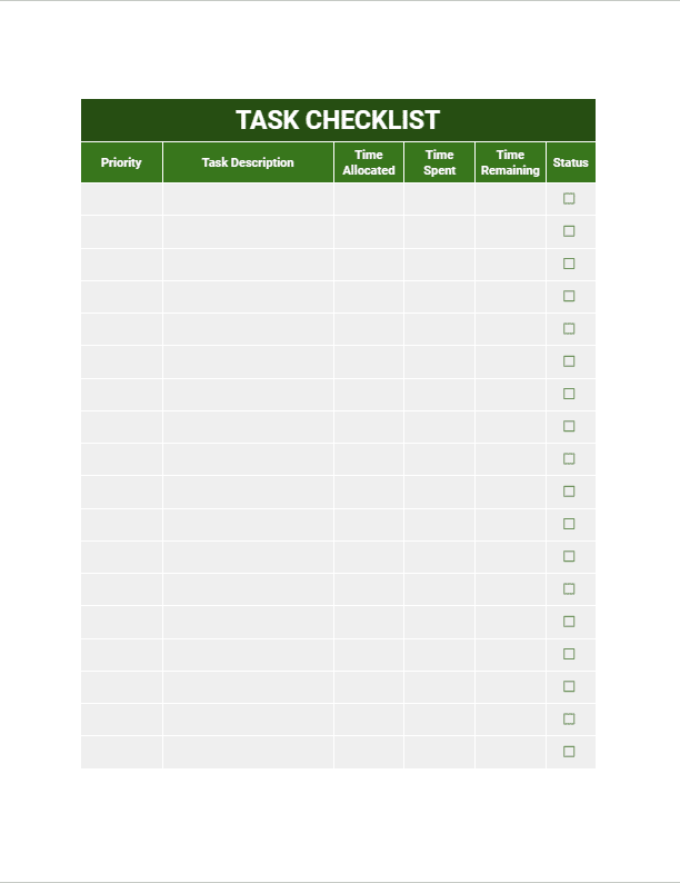 Google Docs To-Do List Template screenshot