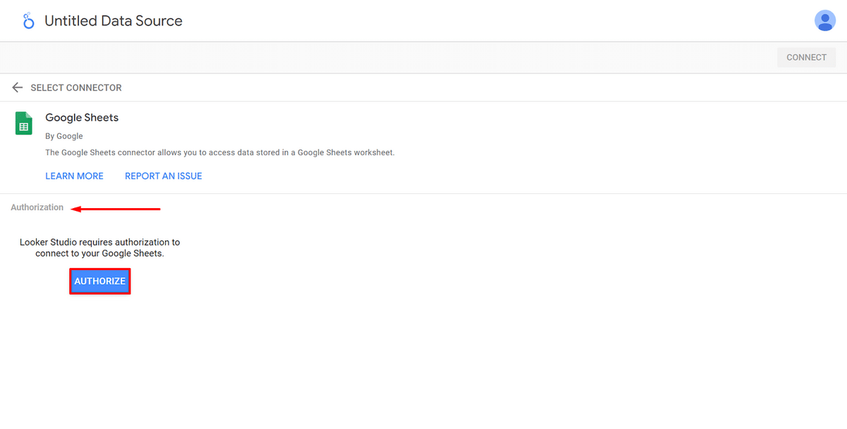 Authorizing Looker Studio to access your Google Sheets
