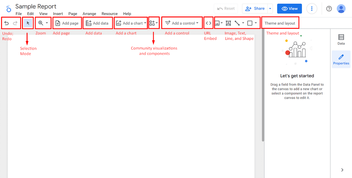 Common tools to edit your Google Data Studio report