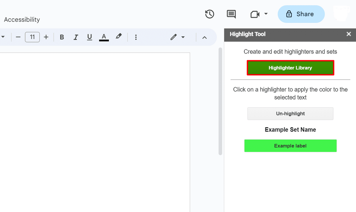 Using Highlighter Library in Google Docs