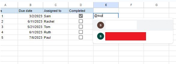 Use the @ symbol to add smart chips