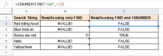 Using ISNUMBER with find